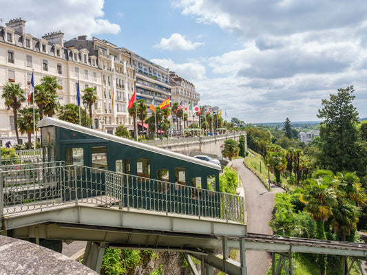 Funiculaire de Pau, depuis la fontaine de Vigny,  boulevard des Pyrénées - Photo à télécharger