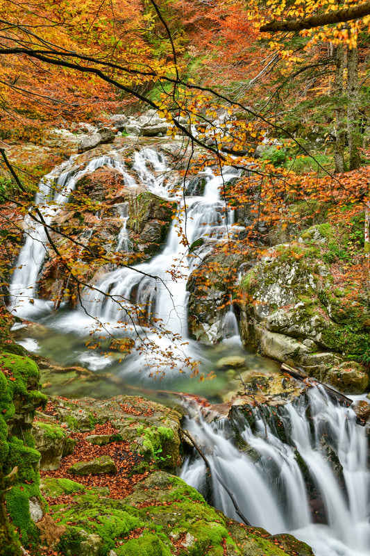 Mountain stream waterfalls in autumn - Photo to download