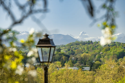 L'Ossau enneigé et des coteaux depuis le boulevard des Pyrénées à Pau - Photo à télécharger