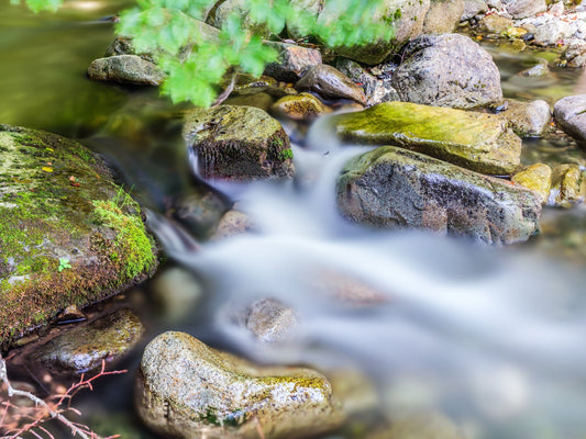 The Lourdios - long exposure on this superb mountain torrent bordered by rocks and plants